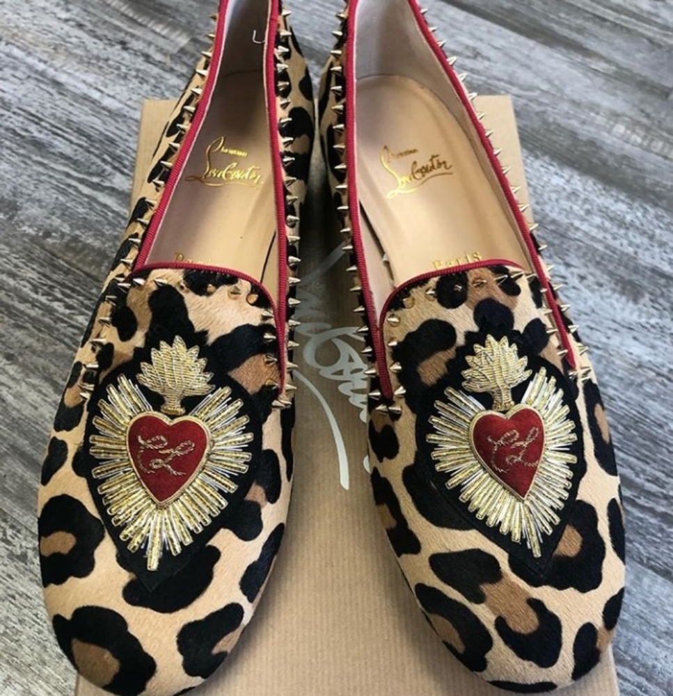 Louboutin Fur Flats Shoes size 11 / 41